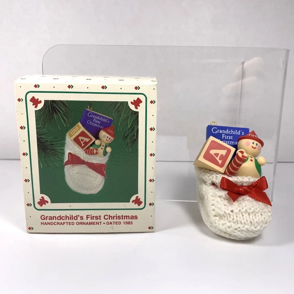 Hallmark 1985 Vintage Grandchild's First Christmas Bootie‎ Ornament